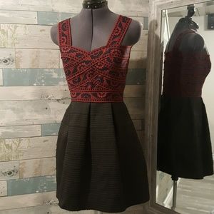 XS Red/Black Mirvas Cocktail Dress
